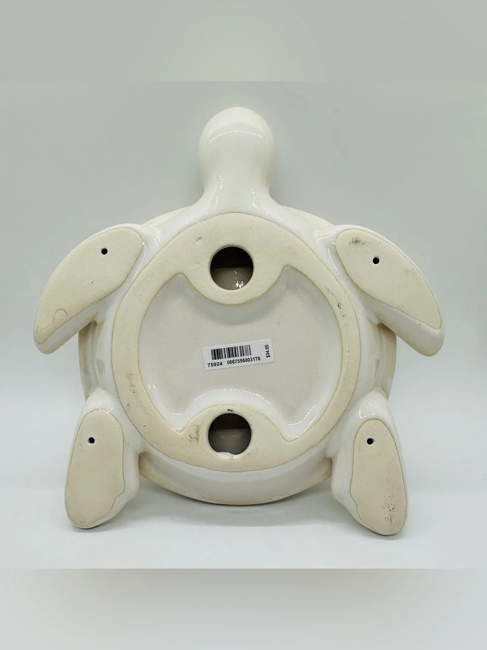 Bath & Body Works NEW ceramic sea turtle 3-wick candle holder in creamy white